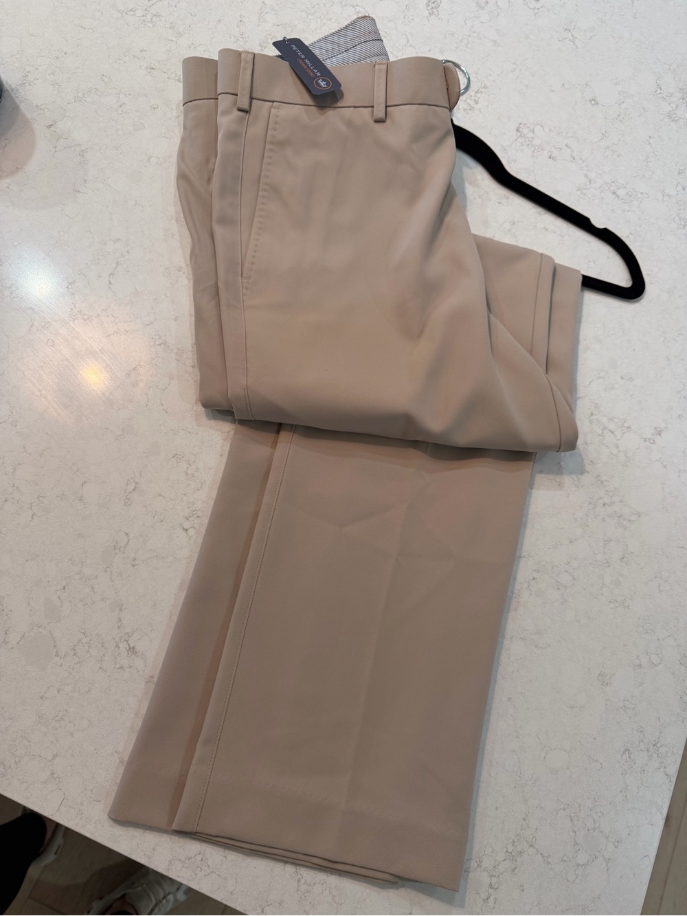 Peter Millar Men's Flat-Front Chinos in Khaki